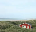 Rotes Haus am Nordsee Strand