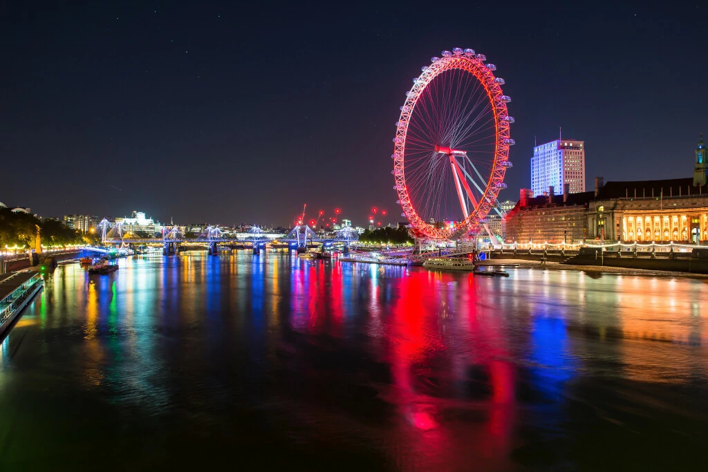 London Eye bei Nacht