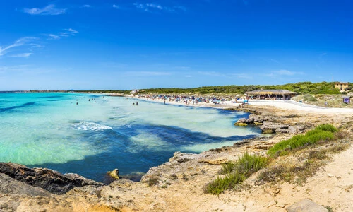 Playa Ses Covetes Teil des langen Strandes Es Trenc in Mallorca, Spanien, Europa