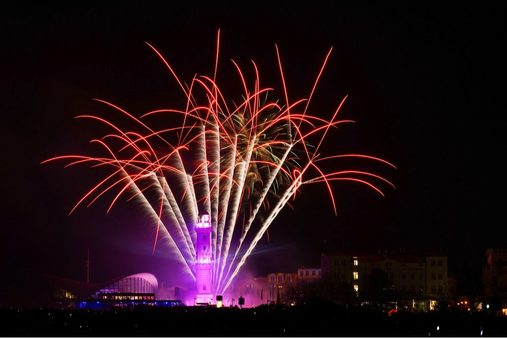 Feuerwerk in Rostock an der Ostsee
