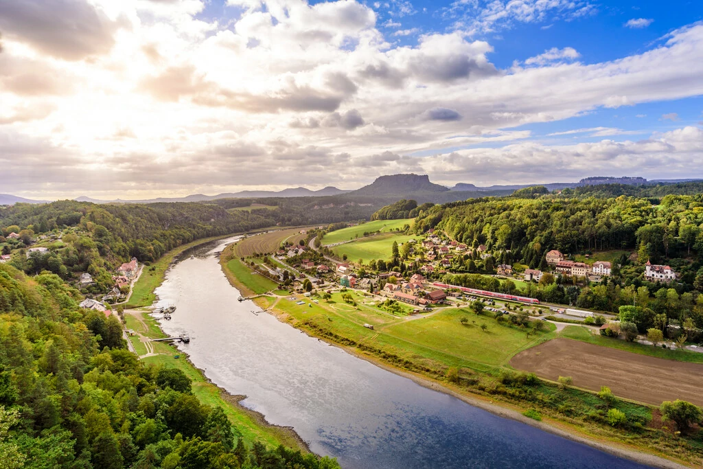 Blick über Rathen in der Sächsischen Schweiz