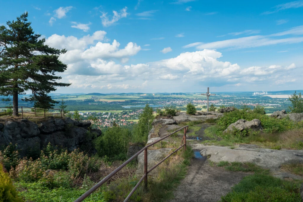 Ausblick von Zittauer Gebirge in Sachsen